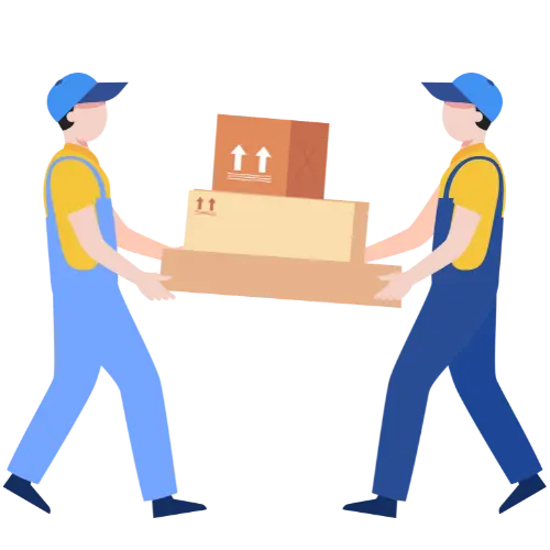 Bailey's Moving & Storage image depicting two movers carrying boxes.