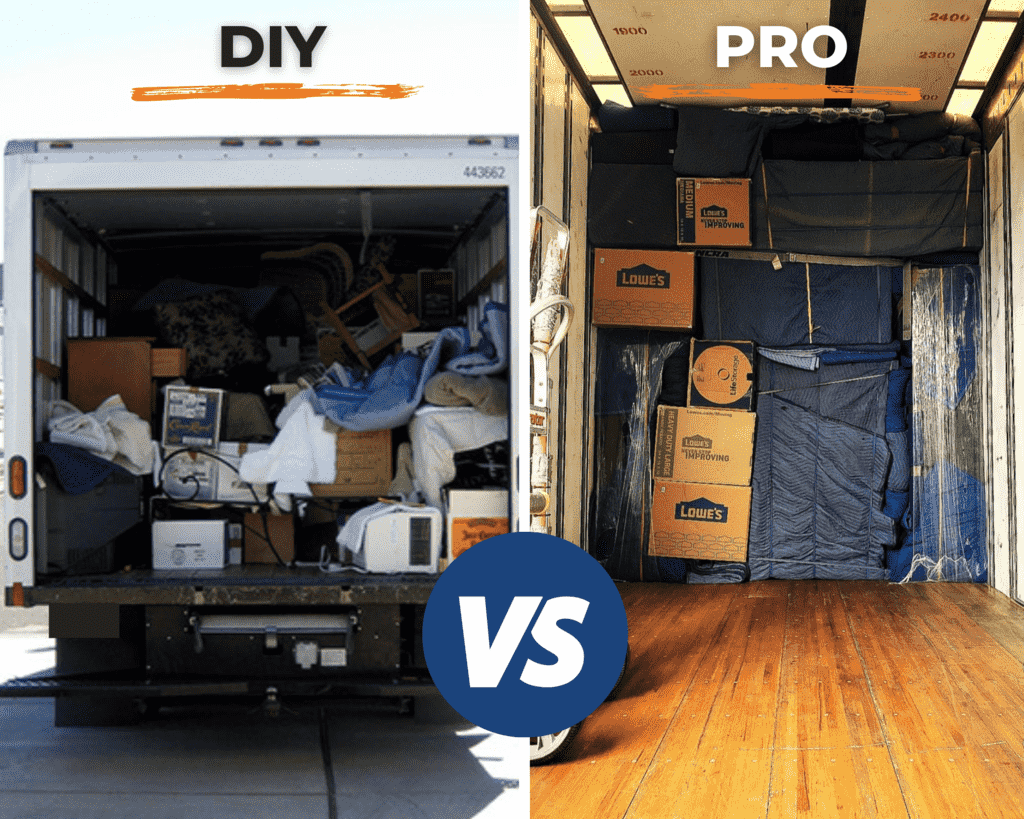 Comparison of DIY moving versus hiring professionals
