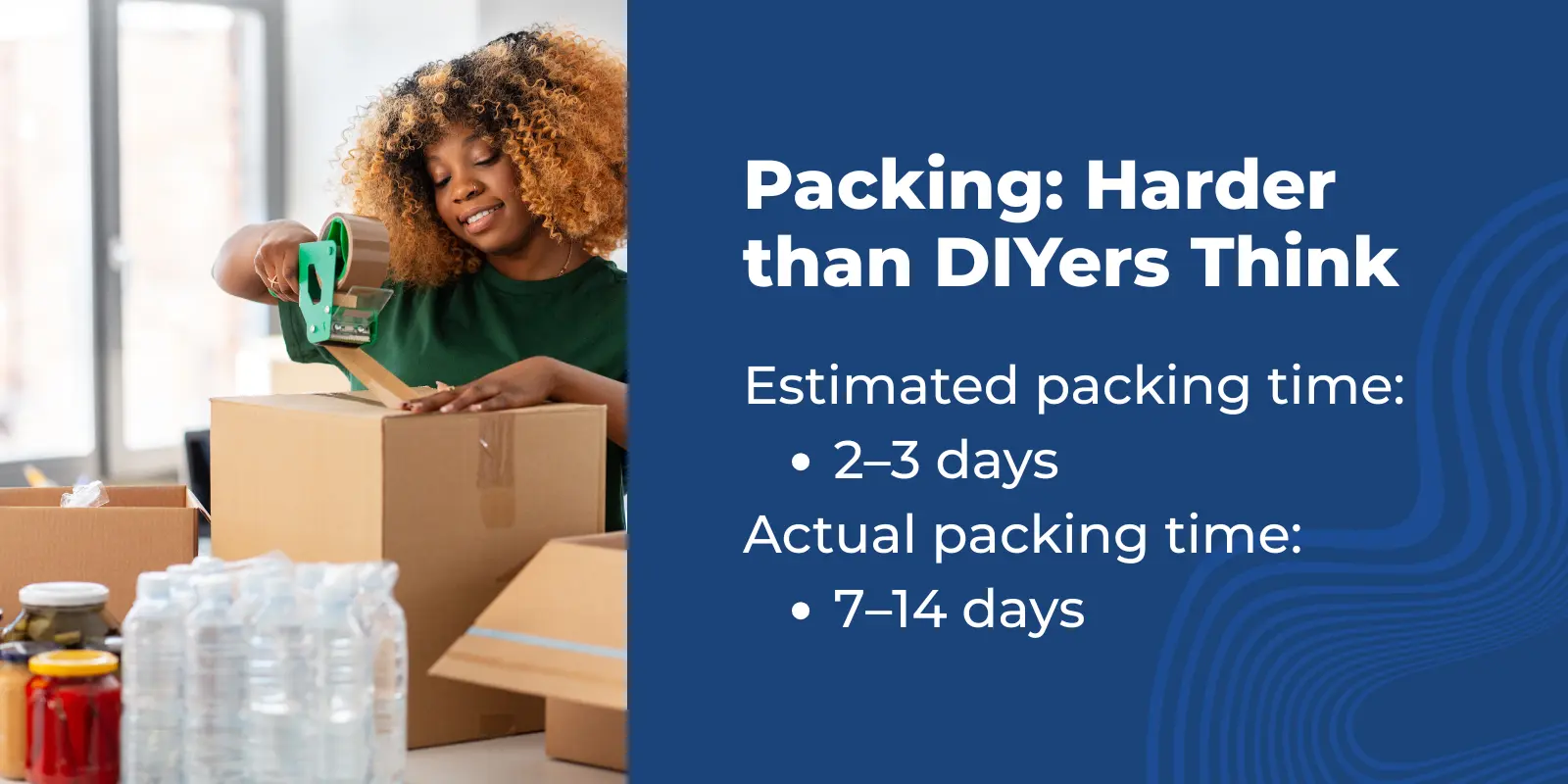 Moving boxes being packed for relocation
